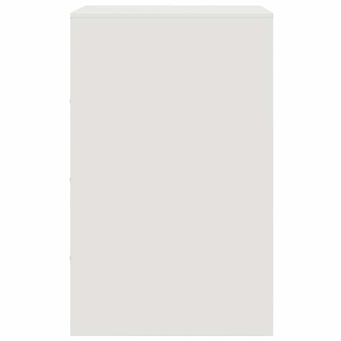Comodino-Tavolino da notte Bianco 34,5x39x62 cm in Acciaio 343084