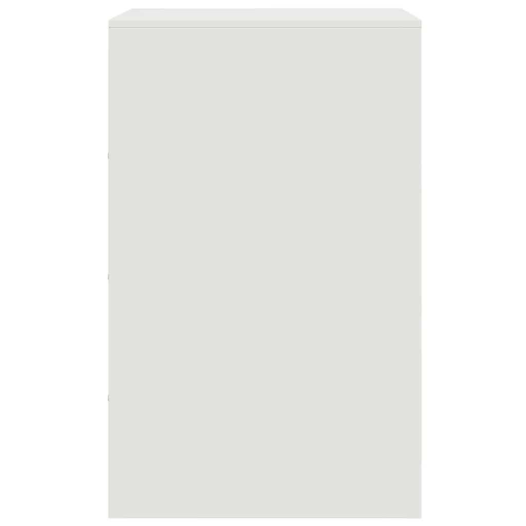 Comodino Bianco 34,5x39x62 cm in Acciaio 841785