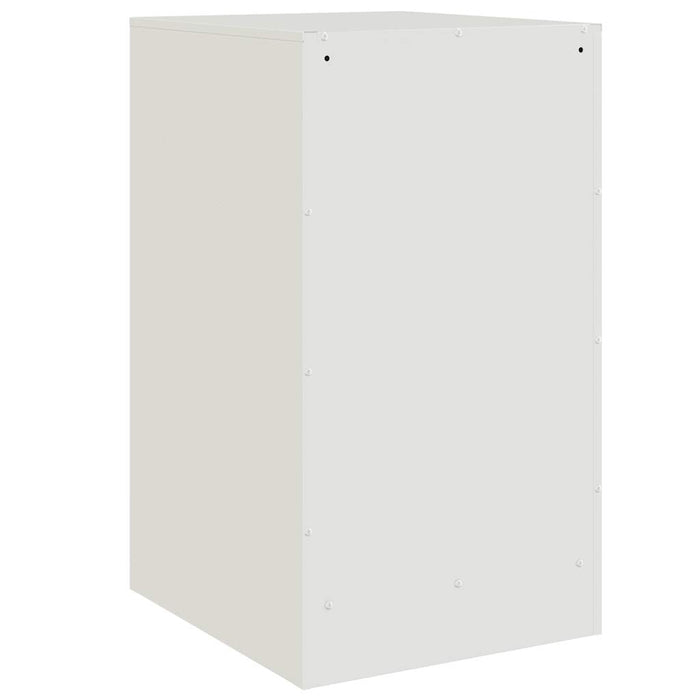 Comodino Bianco 34,5x39x62 cm in Acciaio 841785