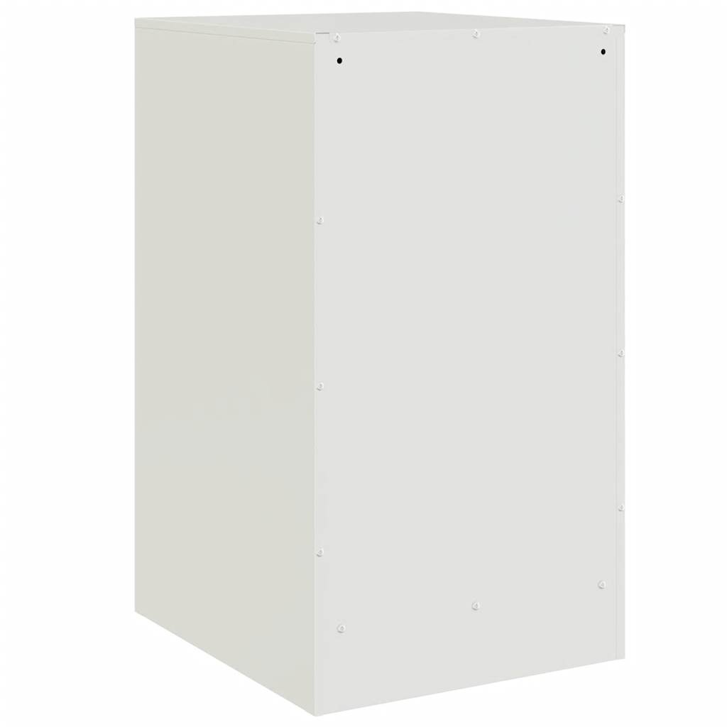 Comodino-Tavolino da notte Bianco 34,5x39x62 cm in Acciaio 343084