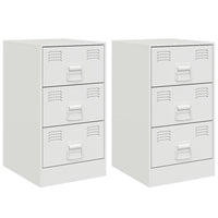 Comodini 2 pz Bianchi 34,5x39x62 cm in Acciaio 841786