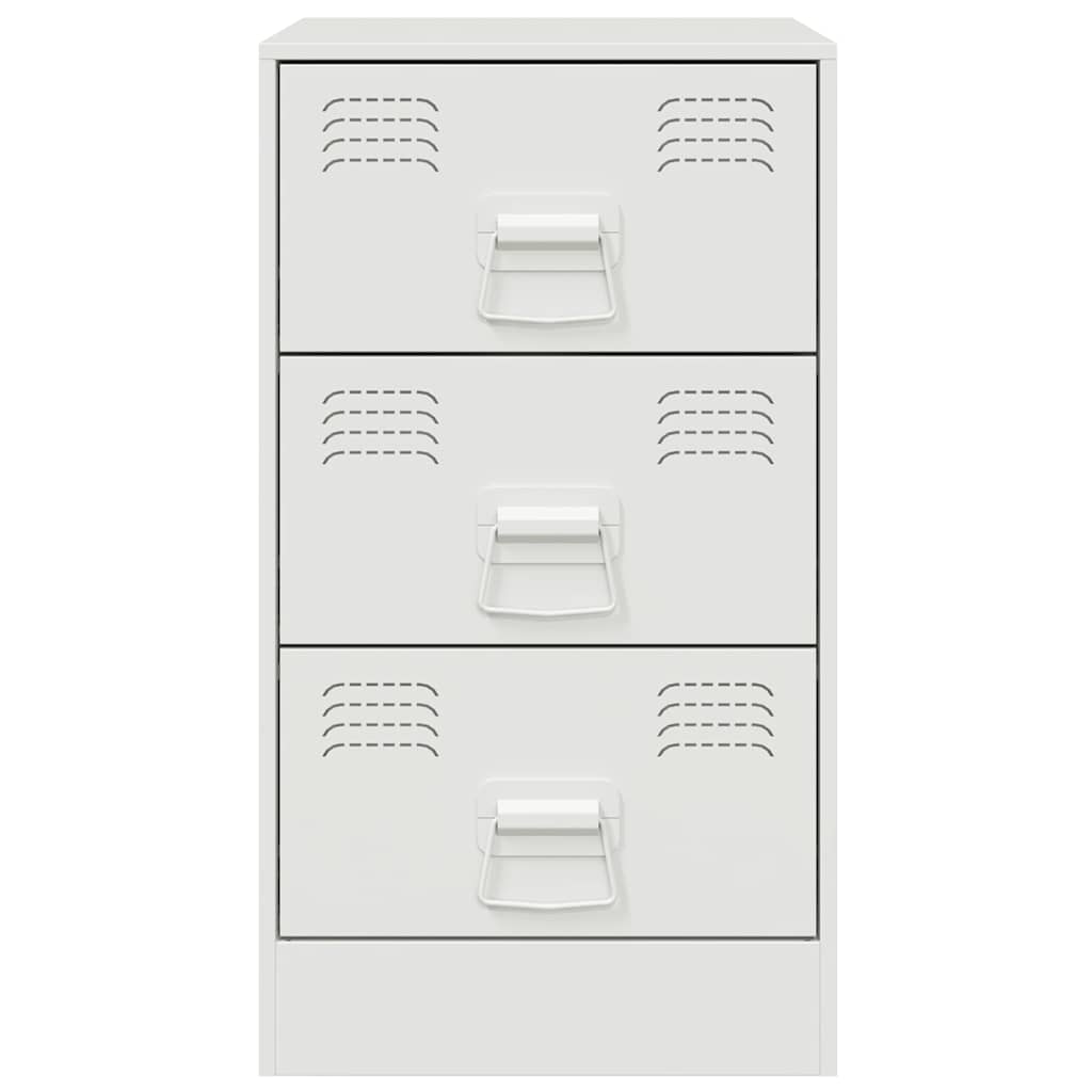 Comodini 2 pz Bianchi 34,5x39x62 cm in Acciaio 841786