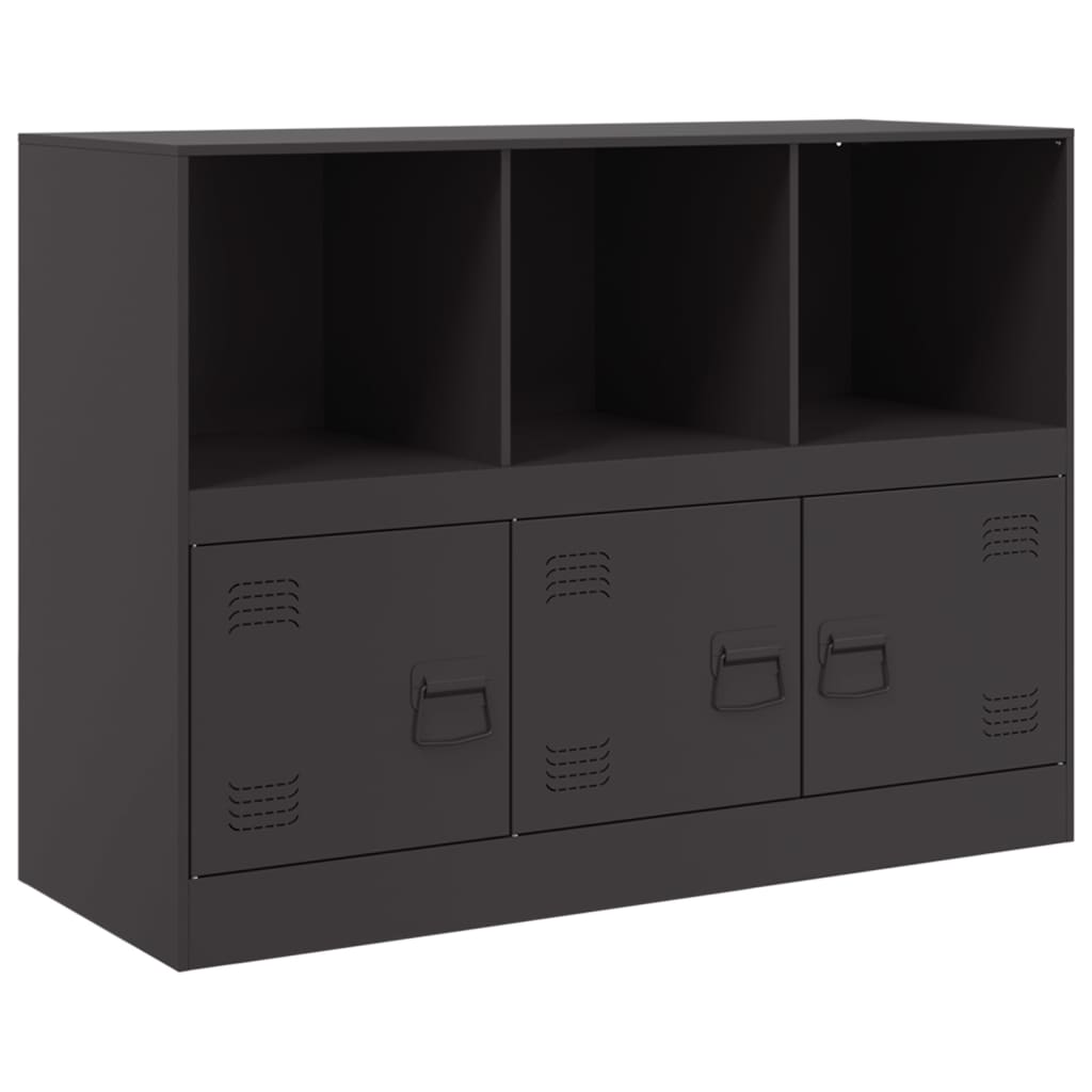 Credenza-Buffet-Armadio da cucina Nera 99x39x73 cm in Acciaio 904247