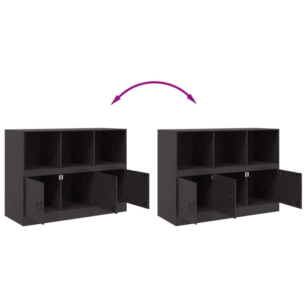 Credenza Nera 99x39x73 cm in Acciaio 841787