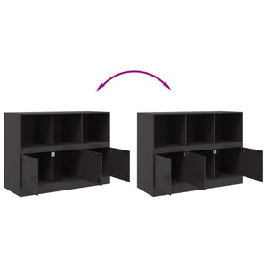 Credenza Nera 99x39x73 cm in Acciaio 841787