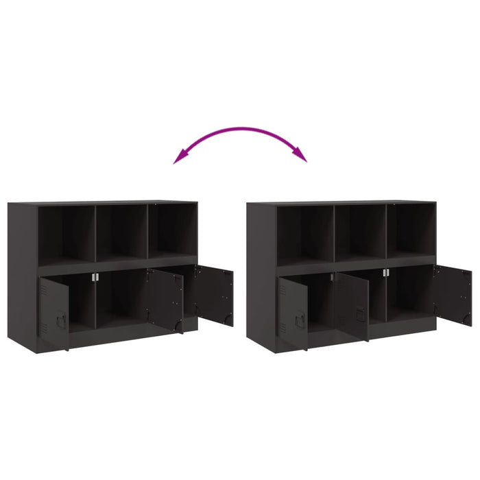 Credenza Nera 99x39x73 cm in Acciaio 841787