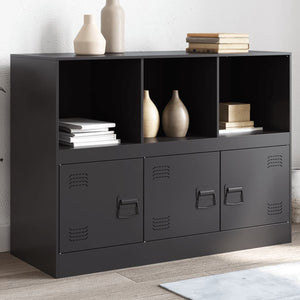 Credenza-Buffet-Armadio da cucina Nera 99x39x73 cm in Acciaio 904247