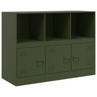 vidaXL Credenza Verde Oliva 99x39x73 cm in Acciaio