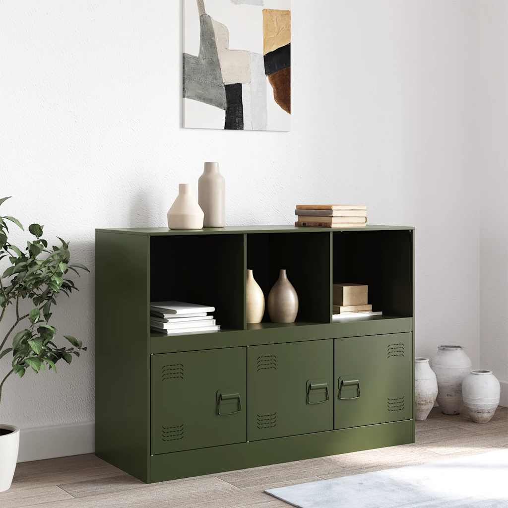 Credenza Verde Oliva 99x39x73 cm in Acciaio 841791