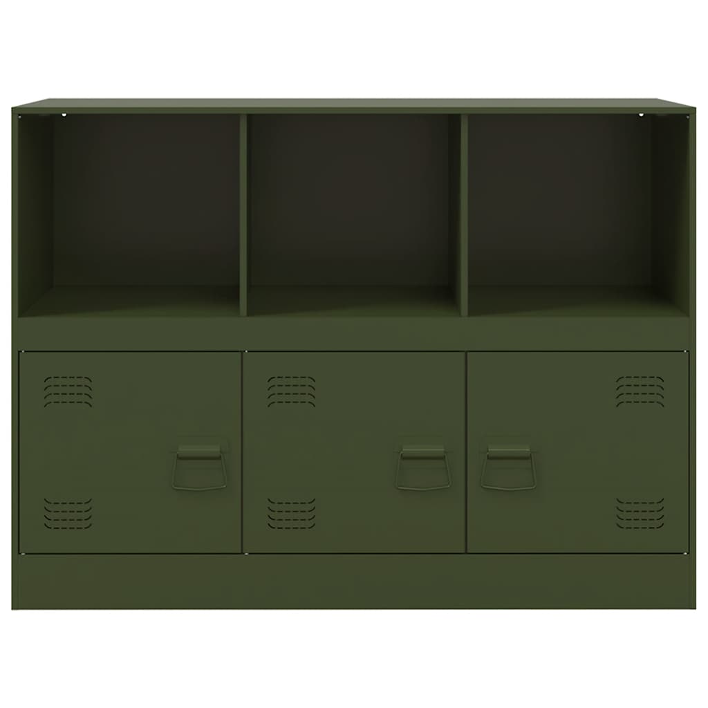 vidaXL Credenza Verde Oliva 99x39x73 cm in Acciaio