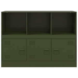 vidaXL Credenza Verde Oliva 99x39x73 cm in Acciaio