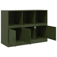 vidaXL Credenza Verde Oliva 99x39x73 cm in Acciaio