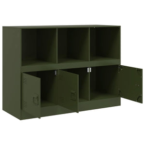 vidaXL Credenza Verde Oliva 99x39x73 cm in Acciaio