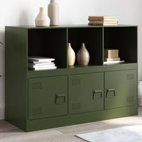 vidaXL Credenza Verde Oliva 99x39x73 cm in Acciaio