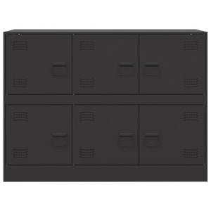Credenza-Buffet-Armadio da cucina Nera 99x39x73 cm in Acciaio 985079