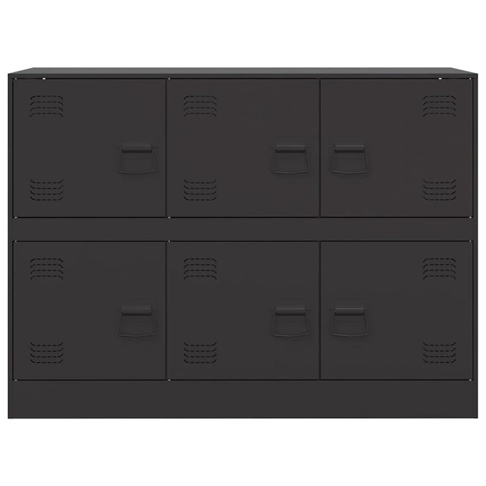 Credenza-Buffet-Armadio da cucina Nera 99x39x73 cm in Acciaio 985079