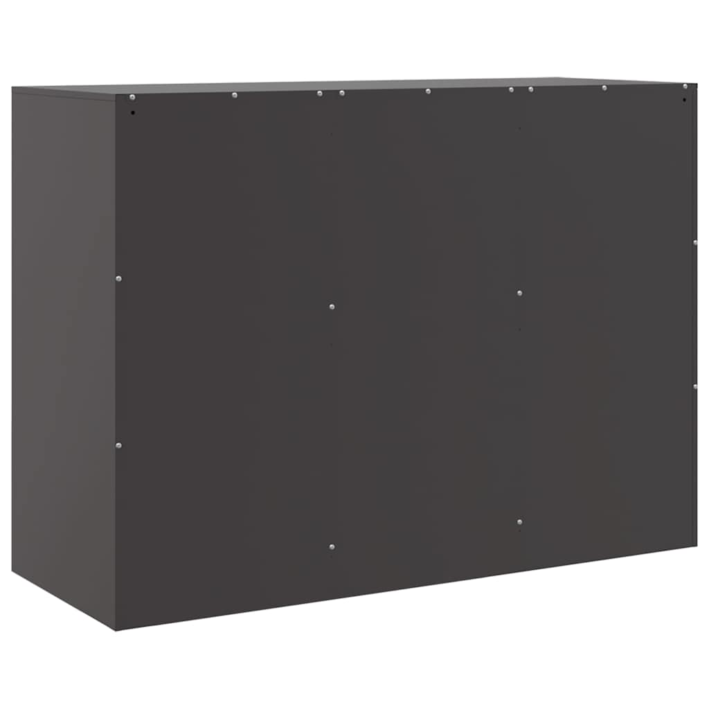 Credenza-Buffet-Armadio da cucina Nera 99x39x73 cm in Acciaio 985079