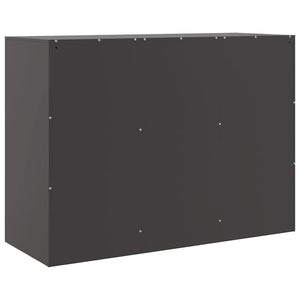 Credenza-Buffet-Armadio da cucina Nera 99x39x73 cm in Acciaio 985079