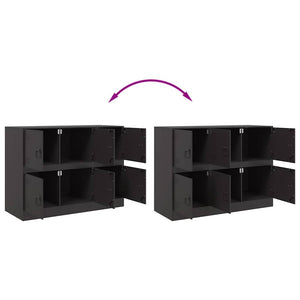 Credenza Nera 99x39x73 cm in Acciaio 841793