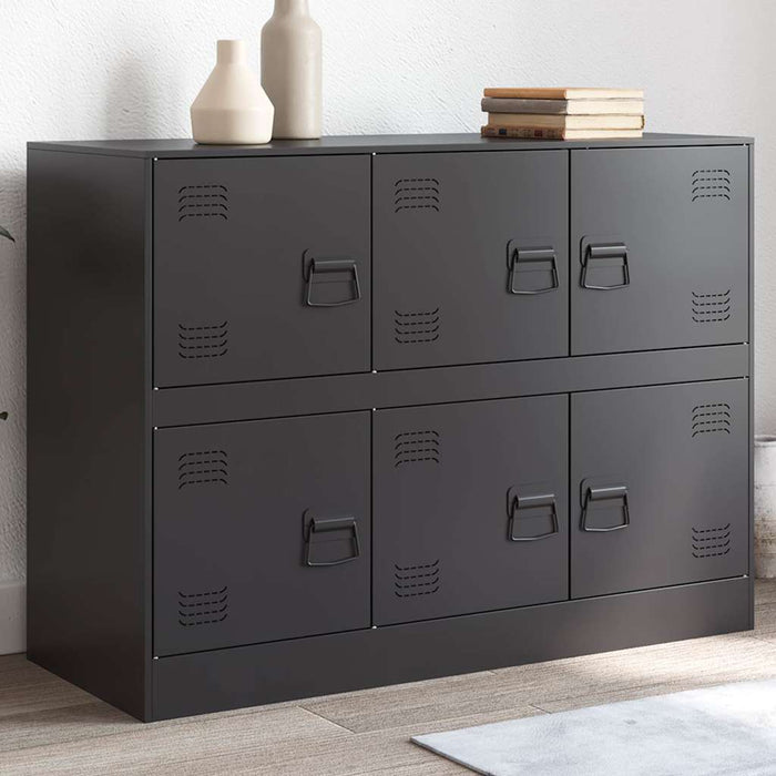 Credenza Nera 99x39x73 cm in Acciaio 841793