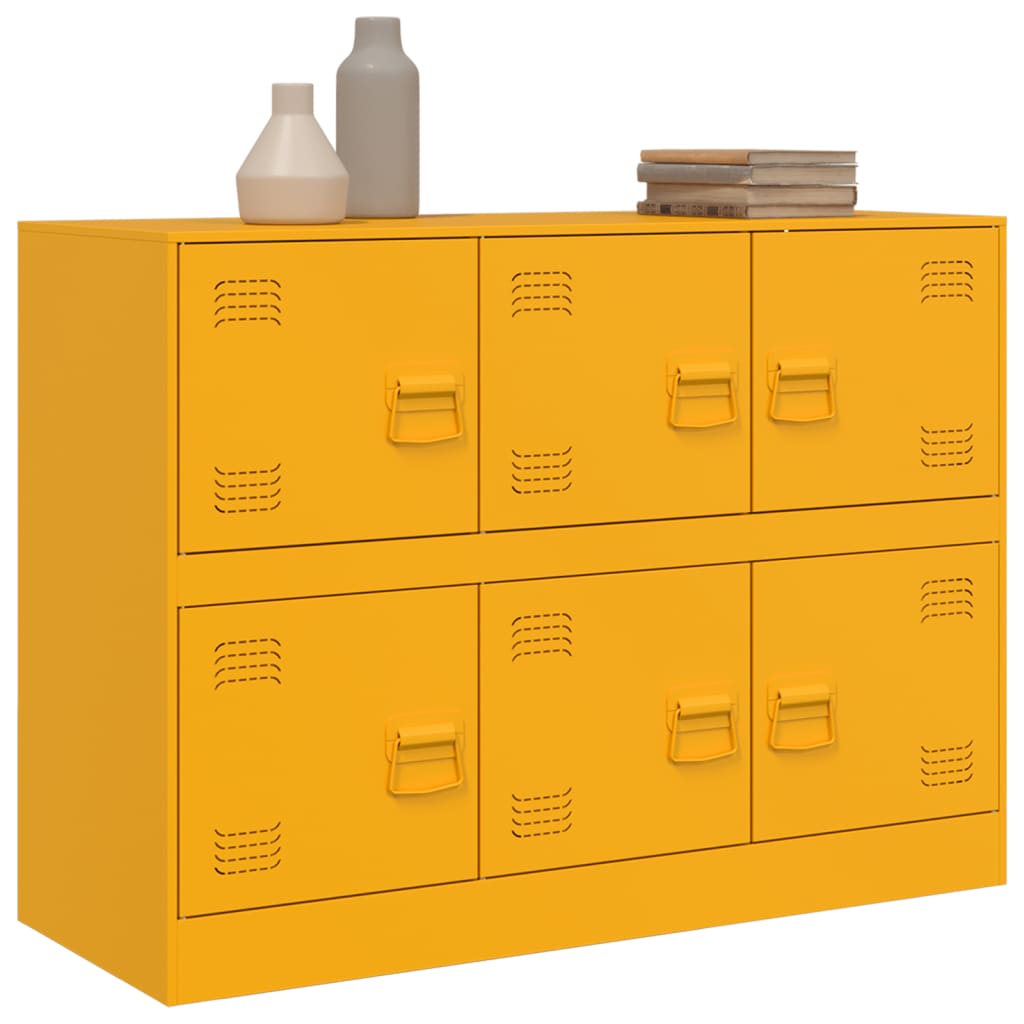 Credenza Giallo Senape 99x39x73 cm in Acciaio 841796