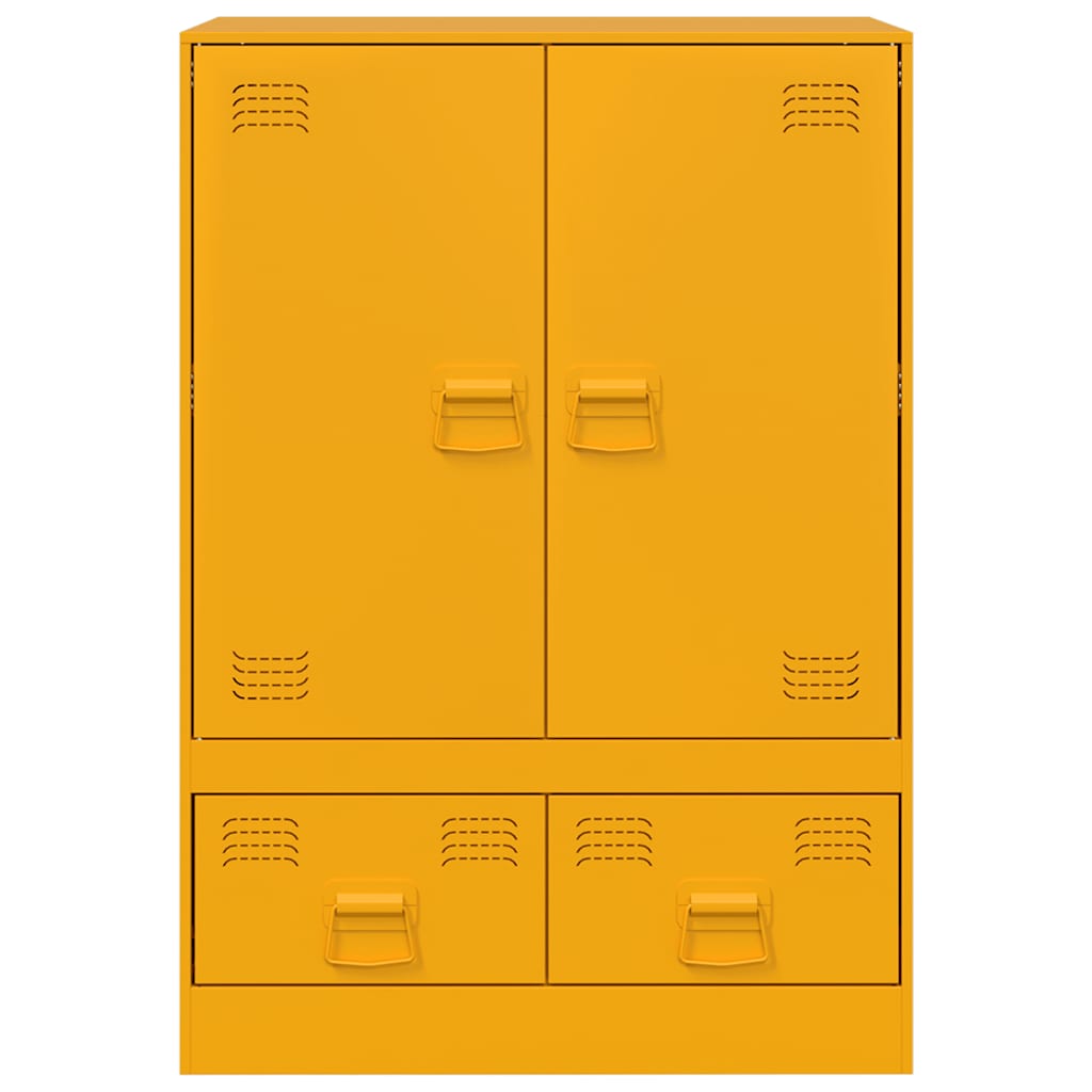 Credenza Giallo Senape 67x39x95 cm in Acciaio 841808
