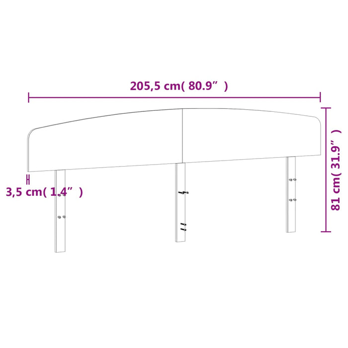 Testiera Marrone Cera 200 cm in Legno Massello di Pino 842489