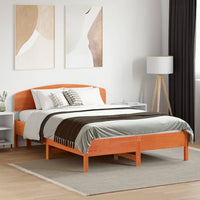 Testiera Marrone Cera 120 cm in Legno Massello di Pino 842513