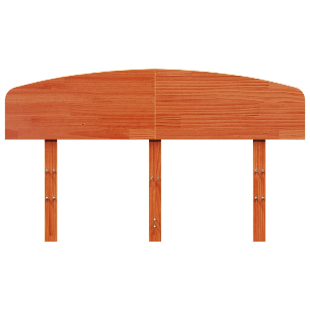 Testiera Marrone Cera 120 cm in Legno Massello di Pino 842513