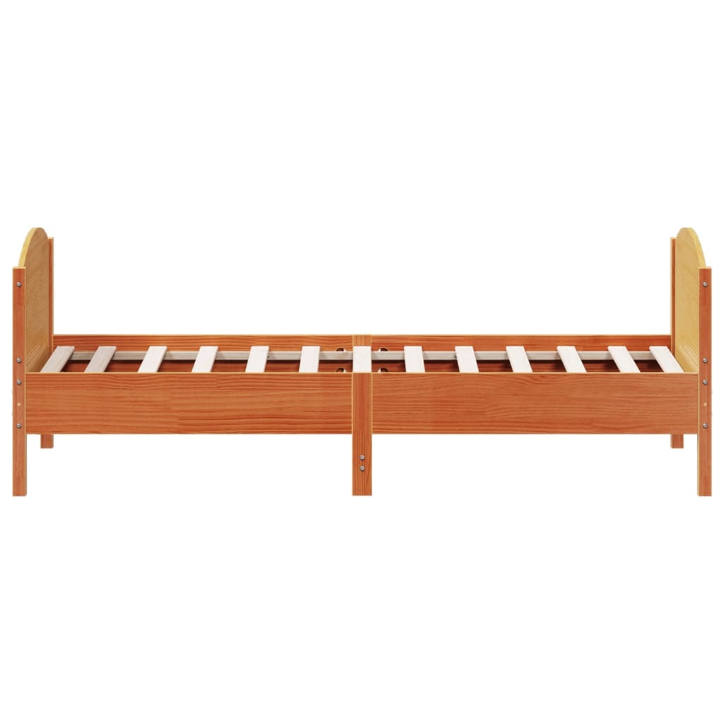 Letto senza Materasso Marrone Cera 100x200 cm in Legno di Pino 842565