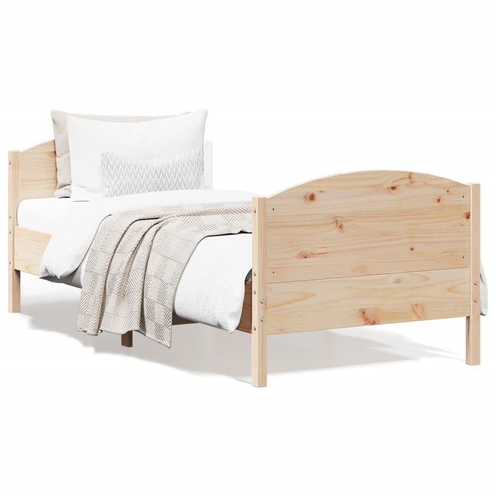 Letto senza Materasso 90x200 cm in Legno Massello di Pino 842566