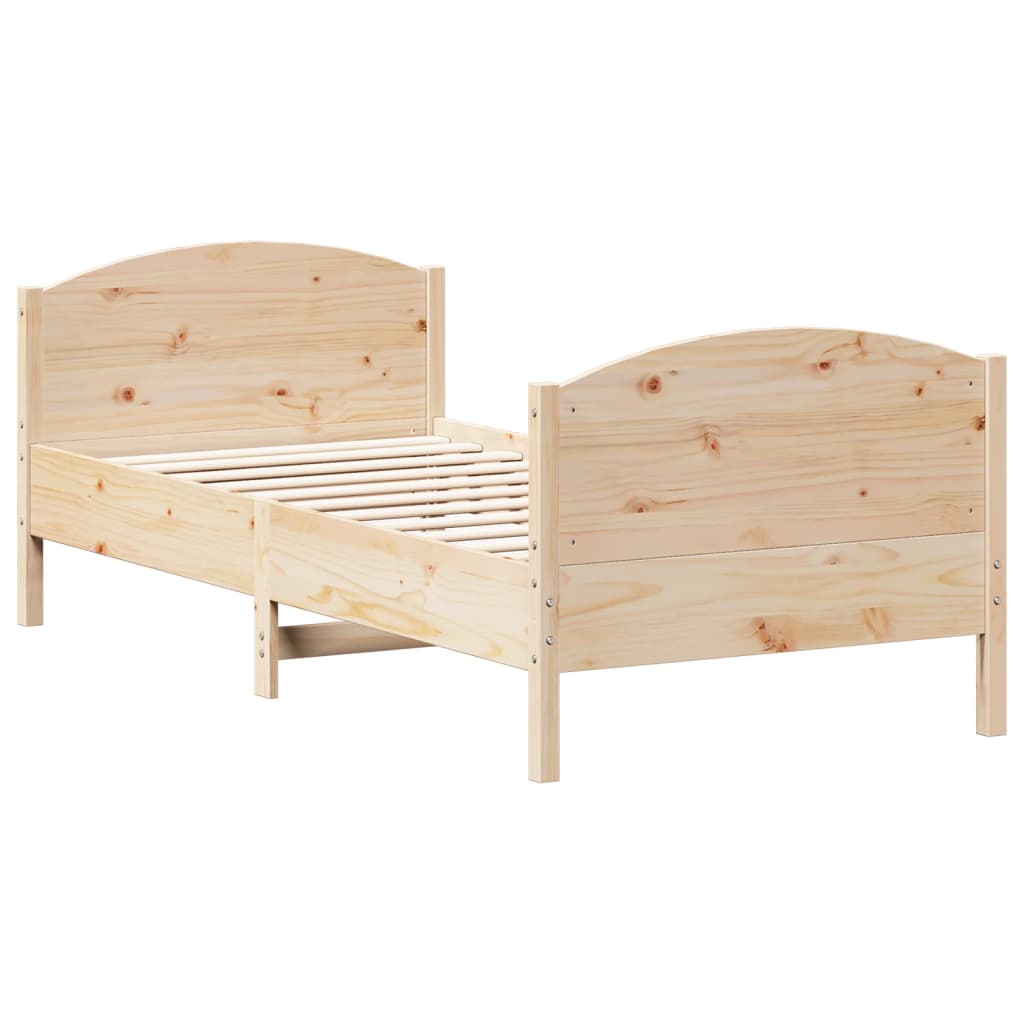 Letto senza Materasso 90x200 cm in Legno Massello di Pino 842566