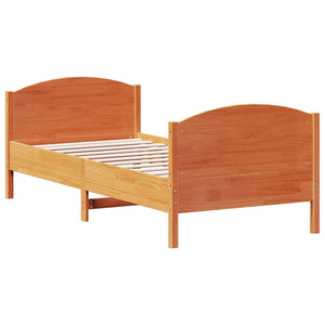 Letto senza Materasso Marrone Cera 90x200 cm Legno di Pino 842569