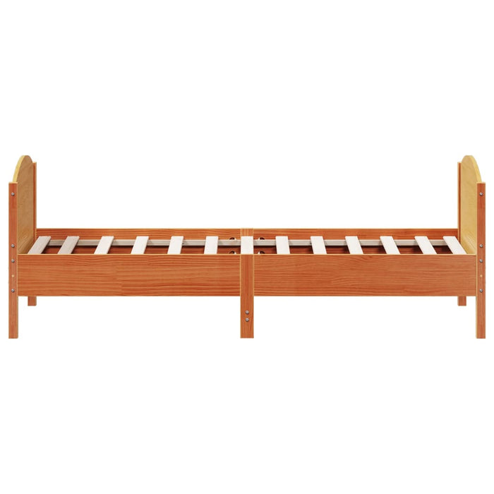 Letto senza Materasso Marrone Cera 90x200 cm Legno di Pino 842569