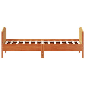 Letto senza Materasso Marrone Cera 90x200 cm Legno di Pino 842569