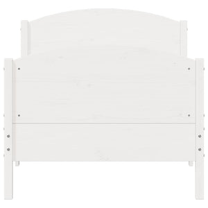 Letto senza Materasso Bianco 90x190 cm in Legno Massello Pino 842571