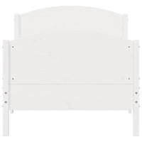 Letto senza Materasso Bianco 90x190 cm in Legno Massello Pino 842571