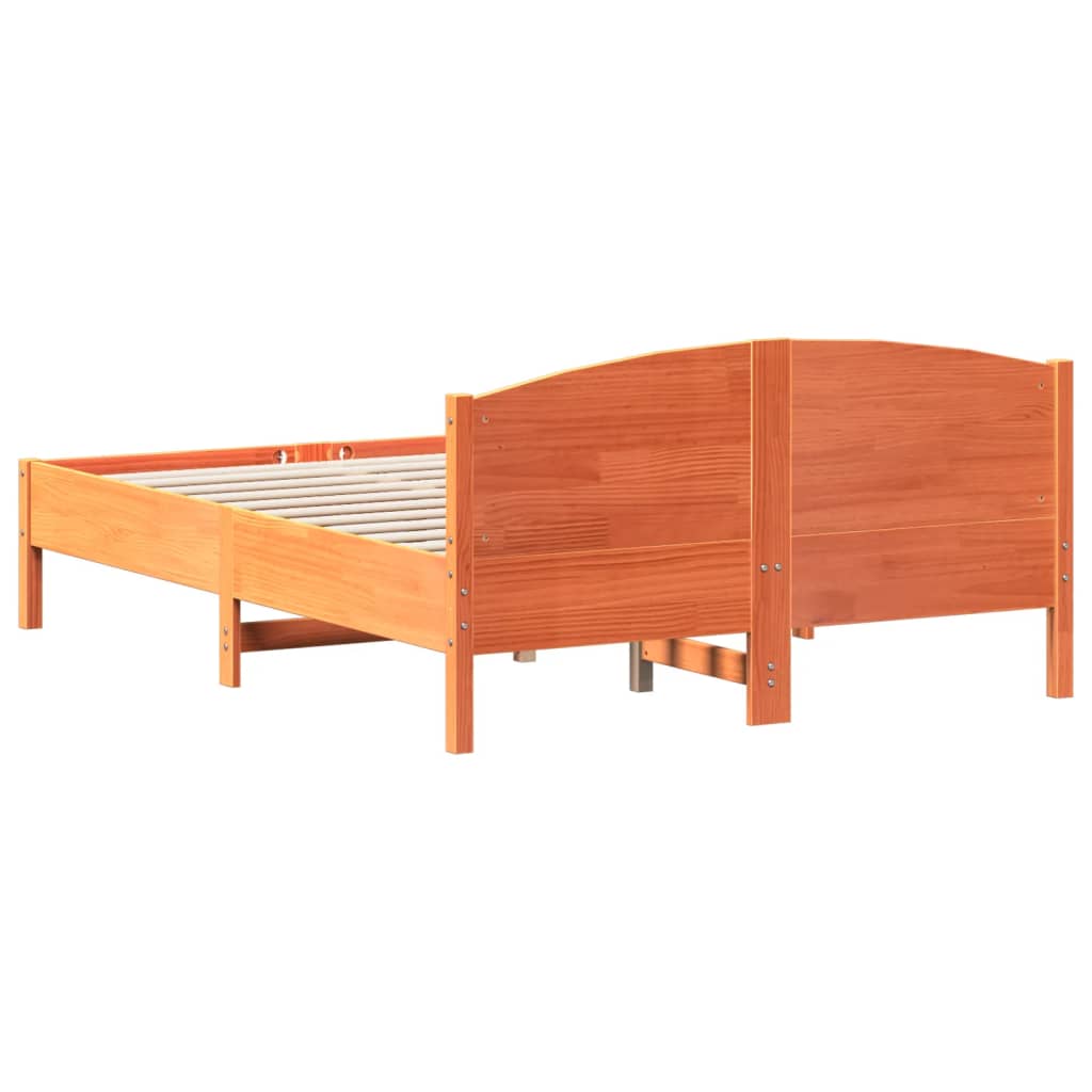 Letto senza Materasso Marrone Cera 140x190 cm in Legno di Pino 842605