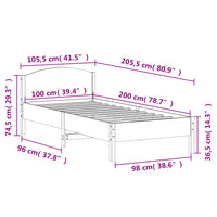 Giroletto senza Materasso 100x200 cm in Legno Massello di Pino 842614