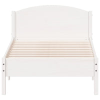 Letto senza Materasso Bianco 90x200 cm Legno Massello di Pino 842619