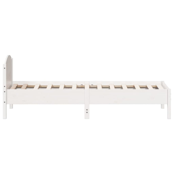 Letto senza Materasso Bianco 90x200 cm Legno Massello di Pino 842619