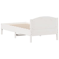Letto senza Materasso Bianco 75x190 in Legno Massello di Pino 842627