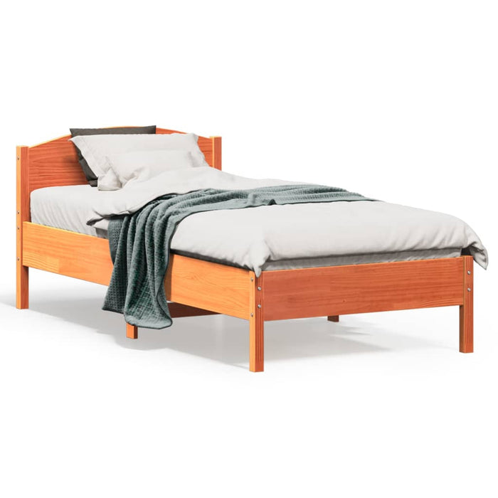 Letto senza Materasso Marrone Cera 75x190 cm in Legno di Pino 842629