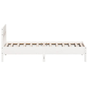 Letto senza Materasso Bianco 90x200 cm Legno Massello di Pino