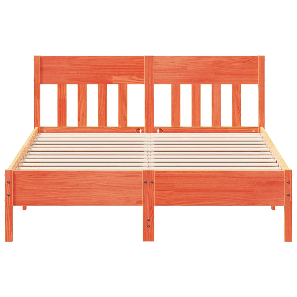 Letto senza Materasso Marrone Cera 140x190 cm in Legno di Pino 842665