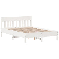 Letto senza Materasso Bianco 135x190 cm Legno Massello di Pino 842667