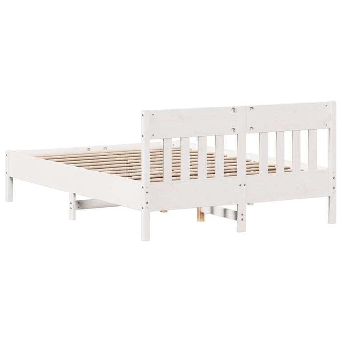 Letto senza Materasso Bianco 120x190 cm Legno Massello di Pino 842671