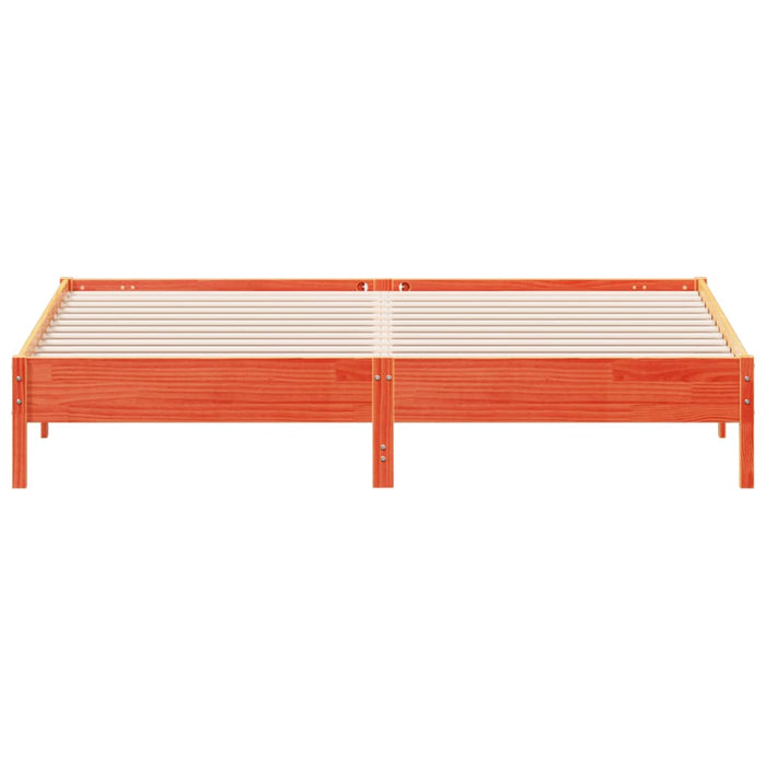 Letto senza Materasso Marrone Cera 200x200 cm in Legno di Pino 842685