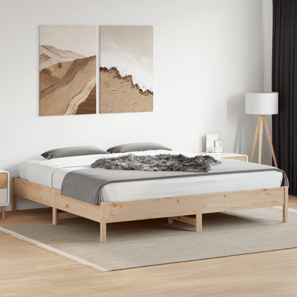 Letto senza Materasso 180x200 cm in Legno Massello di Pino 842686