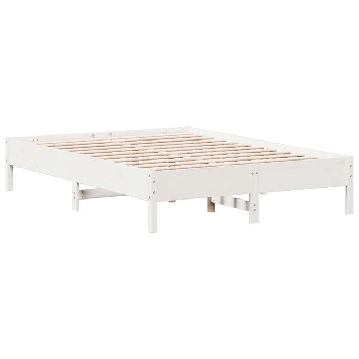 Letto senza Materasso Bianco 160x200 cm Legno Massello di Pino 842691